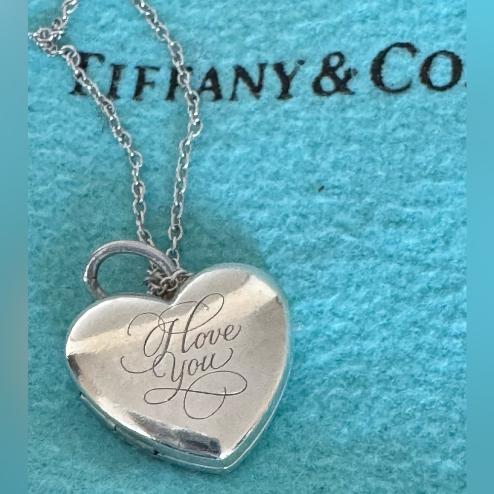 ‼️SOLD‼️ Tiffany & Co “I Love You” Heart Locket And Chain, Sterling Silver